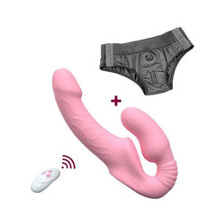 Strapless Strap-On Dildo Vibrator with Remote Control | G-Spot & Clitoral Stimulator | Sex Toy for Women & Lesbian Couples