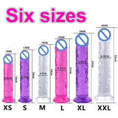 Affordable Realistic Jelly Dildo – 6 Sizes