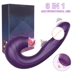 3-in-1 Clitoral Sucking Vibrator – Tongue Licking Dildo & Clit Stimulator for Women