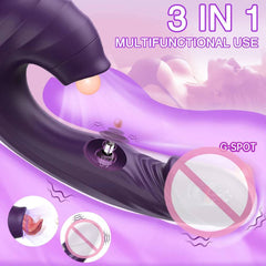 3-in-1 Clitoral Sucking Vibrator – Tongue Licking Dildo & Clit Stimulator for Women