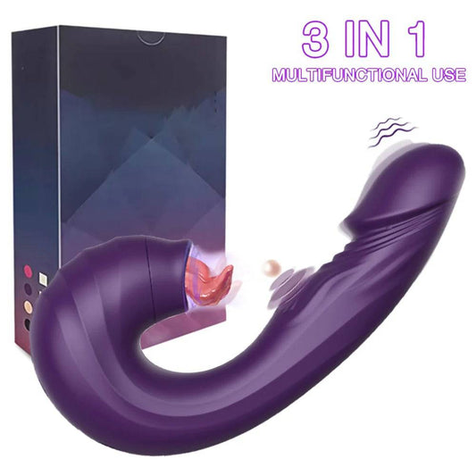 3-in-1 Clitoral Sucking Vibrator – Tongue Licking Dildo & Clit Stimulator for Women