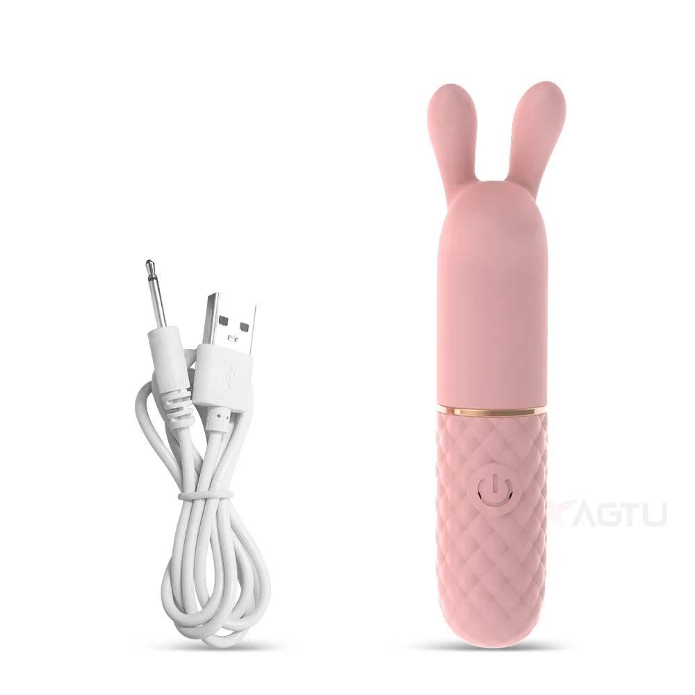 Fast Orgasm Mini Rabbit Bullet Vibrator for Women 10 Speed Clitoris Stimulator Rechargeable Masturbation Sex Toy for Adult Goods - Passion Pulse Adult
