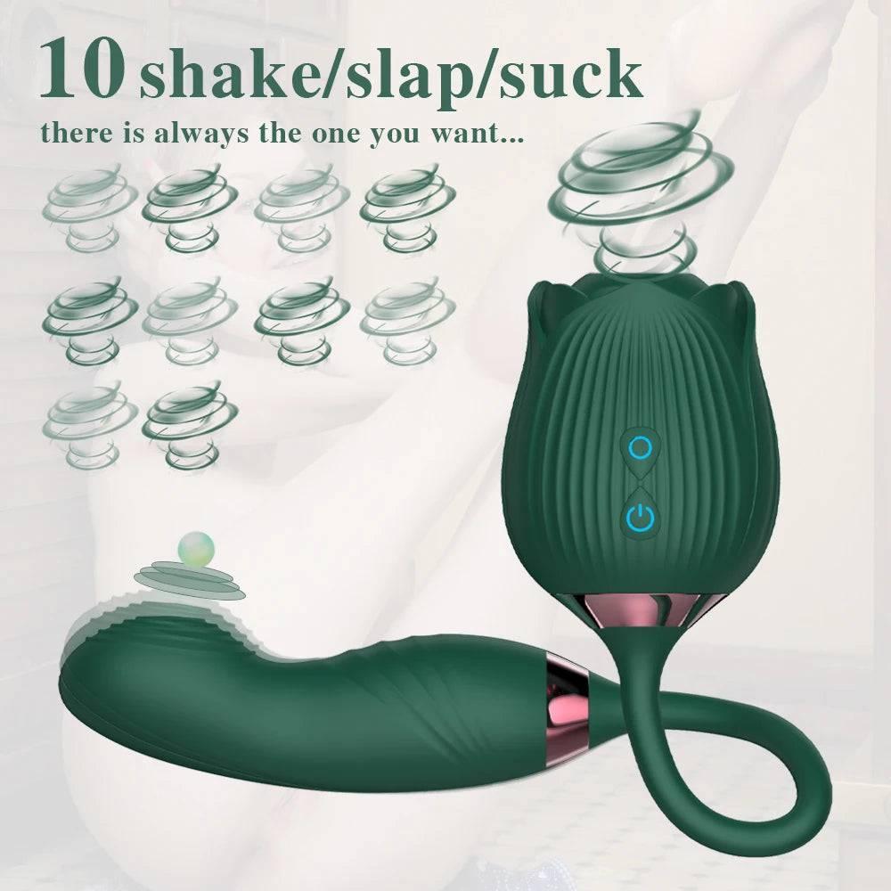 Rose Sucking Licking Vibrator for Women Dildo Clit Sucker Nipple Clitoris Stimulation Vibrators Female Sex Toys for Adults 18+ - Passion Pulse Adult
