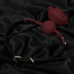 Silicone Rose Ball Gag | Breathable BDSM Bondage Flower Open Mouth Gag for Couples | Adult BDSM Games Restraint Toy