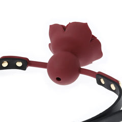 Silicone Rose Ball Gag | Breathable BDSM Bondage Flower Open Mouth Gag for Couples | Adult BDSM Games Restraint Toy