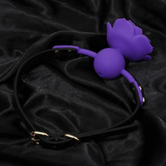 Silicone Rose Ball Gag | Breathable BDSM Bondage Flower Open Mouth Gag for Couples | Adult BDSM Games Restraint Toy