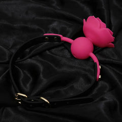 Silicone Rose Ball Gag | Breathable BDSM Bondage Flower Open Mouth Gag for Couples | Adult BDSM Games Restraint Toy