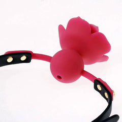 Silicone Rose Ball Gag | Breathable BDSM Bondage Flower Open Mouth Gag for Couples | Adult BDSM Games Restraint Toy