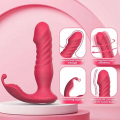 Wearable Tongue Licking G-Spot Vibrator with Remote Control, Thrusting Vibrating Dildo - Adult Sex Toys for Women and Couples