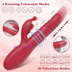 Powerful Rabbit Vibrator – G-Spot & Clitoral Stimulation with Telescopic Rotating Motion