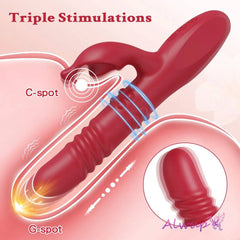 Powerful Rabbit Vibrator – G-Spot & Clitoral Stimulation with Telescopic Rotating Motion