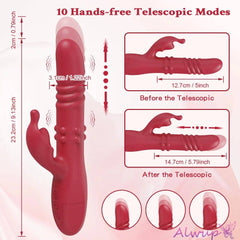 Powerful Rabbit Vibrator – G-Spot & Clitoral Stimulation with Telescopic Rotating Motion