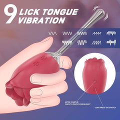 Rose Tongue Licking Sucking Vibrating Wand