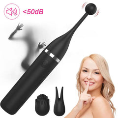 Female Clitoris Vibrator with 3 Replaceable Caps: G-Spot Masturbation Massage Sex Toy for Women and Couples - Adult Erotic Product