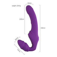 Dual Motor Strapless Strap-On Dildo Vibrator – G-Spot & Clitoral Stimulation for Couples