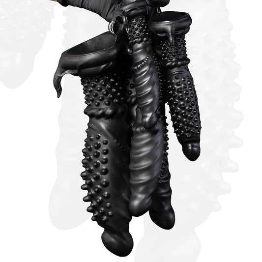 Oieffur Black Dildo With Spikes Silicone Dildo