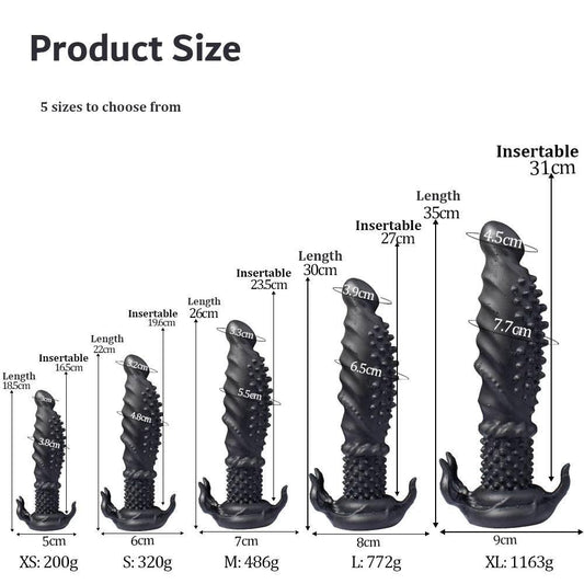 Oieffur Black Dildo With Spikes Silicone Dildo - Passion Pulse Adult