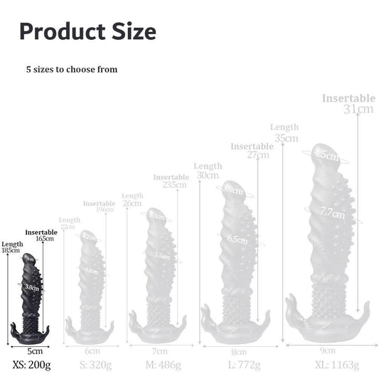 Oieffur Black Dildo With Spikes Silicone Dildo - Passion Pulse Adult