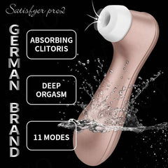 Satisfyer Pro 2 Clitoris Sucking Vibrator: Female Adult Toy, Clitoris Stimulator, USB Rechargeable - Sex Shop for Women