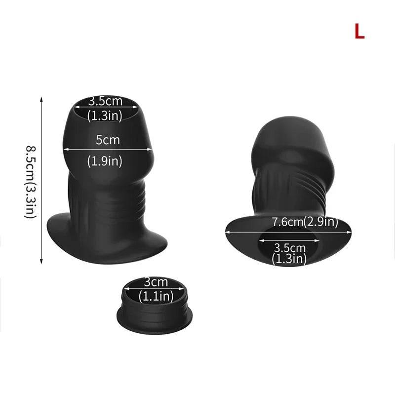 Hollow Silicone Anal Plug – Beaded Tunnel Dilator for Enema and Prostate Massage - Passion Pulse Adult