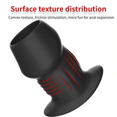 Hollow Silicone Anal Plug – Beaded Tunnel Dilator for Enema and Prostate Massage