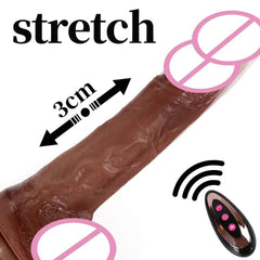 Realistic Penis Automatic Retractable Heated Swing Vibrator with Remote Control  Sex Toy for Woman Masturbator Dildo Adult shop - Passion Pulse Adult