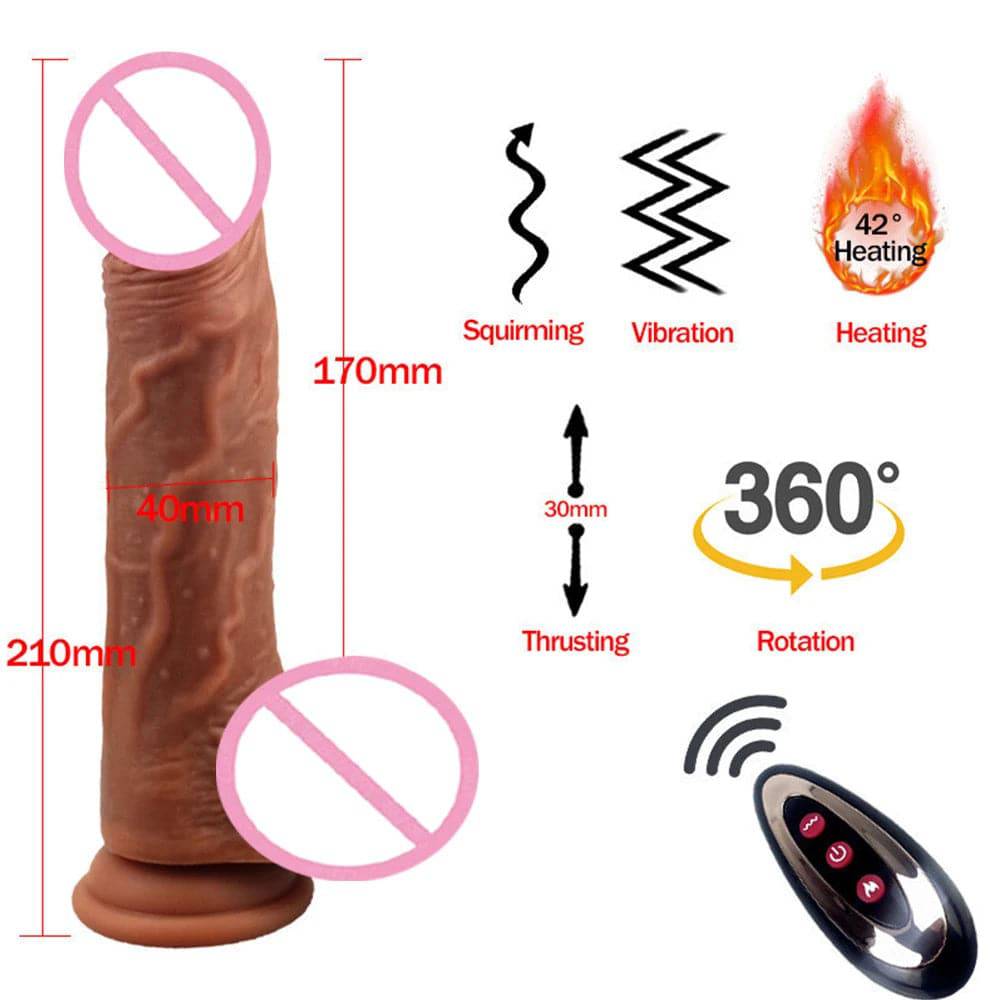 Realistic Penis Automatic Retractable Heated Swing Vibrator with Remote Control  Sex Toy for Woman Masturbator Dildo Adult shop - Passion Pulse Adult