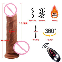 Realistic Penis Automatic Retractable Heated Swing Vibrator with Remote Control  Sex Toy for Woman Masturbator Dildo Adult shop - Passion Pulse Adult