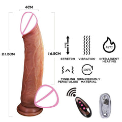Realistic Penis Automatic Retractable Heated Swing Vibrator with Remote Control  Sex Toy for Woman Masturbator Dildo Adult shop - Passion Pulse Adult