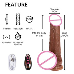 Realistic Penis Automatic Retractable Heated Swing Vibrator with Remote Control  Sex Toy for Woman Masturbator Dildo Adult shop - Passion Pulse Adult