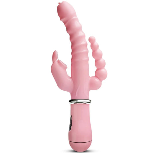 3-in-1 Dildo Vibrator: Tongue Licking, Rabbit Patting G-Spot and Clit Vagina Stimulator, Anal Plug - Adult Sex Toy for Women Masturbator