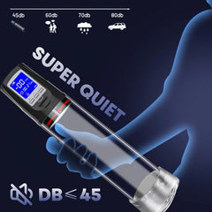 LED Display Electric Vacuum Penis Enlargement Training Pump for Men: Sex Toy Penis Extender with Powerful Suction - Adult Toys