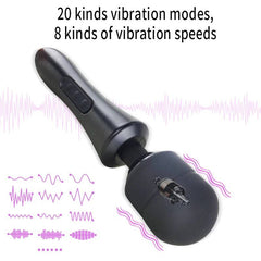 Powerful Magic Wand Vibrator for Women: 20 Modes, G-Spot and Clitoris Stimulator, USB Charging - Adult Sex Toy