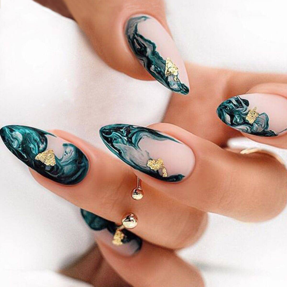 Green Smudged Armor Nail