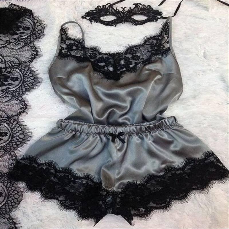 Sexy Temptation Nightgown Two Piece Set Lace Silk Home Clothes Passion Pulse Adult Sexy Temptation Nightgown Two Piece Set Lace Silk Home Clothes Passion Pulse Adult