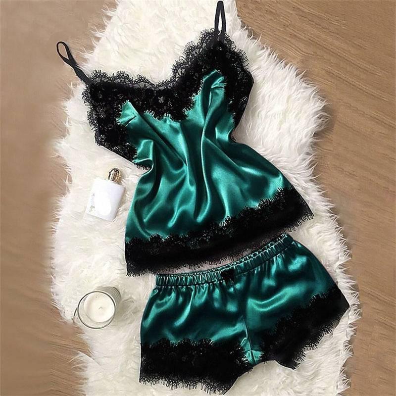 Sexy Temptation Nightgown Two Piece Set Lace Silk Home Clothes Passion Pulse Adult Sexy Temptation Nightgown Two Piece Set Lace Silk Home Clothes Passion Pulse Adult
