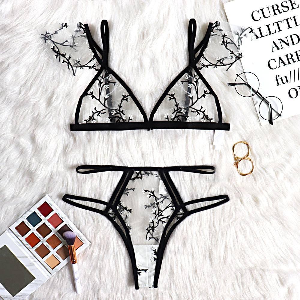 Sexy Plum Blossom Embroidered Sexy Underwear - Passion Pulse Adult