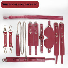 SM Discipline Set: Cuffs and Leather Whip