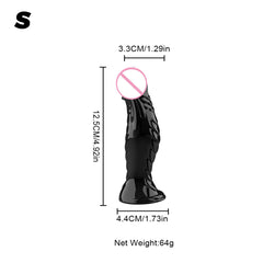 Realistic Ribbed Monster Dildo – TPR Suction Cup Dildo for Anal and Vaginal Play