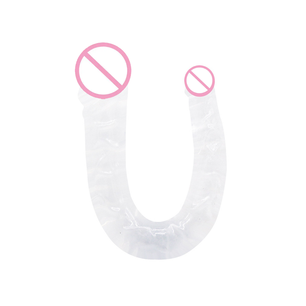 44cm Soft Jelly Dildo Double Long Realistic Cock Lesbian Vaginal Anal Plug Flexible Fake Penis For Women Dildos Sex Toys