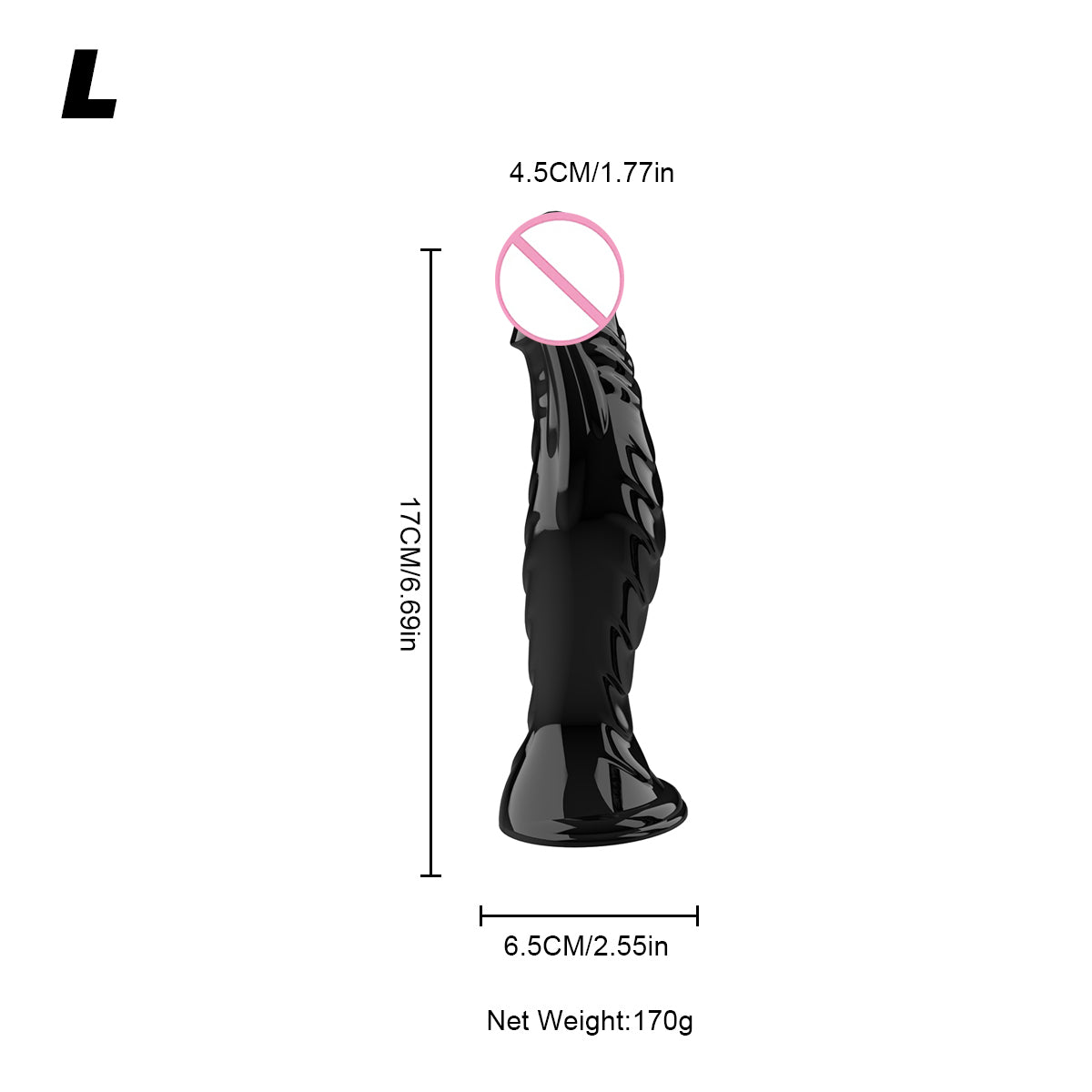 Realistic Ribbed Monster Dildo – TPR Suction Cup Dildo for Anal and Vaginal Play